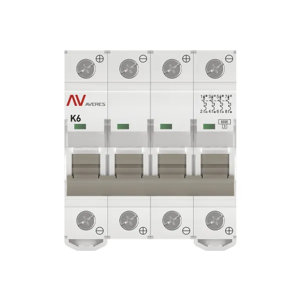 Выключатель автоматический AV-6 DC 4P 6A (K) 6kA EKF AVERES