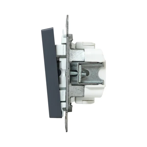 Механизм выключателя, двухклавишный, кнопочный, графит Эпика EKF