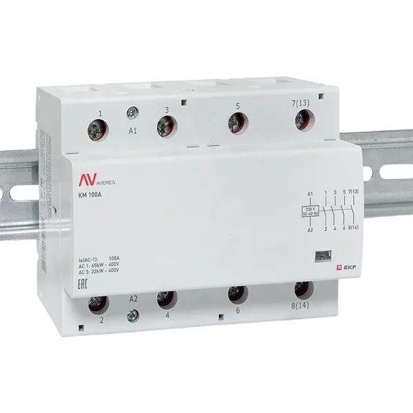 Контактор модульный КМ 100А 4NO 230VAC (6 мод.) AVERES EKF