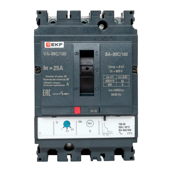 Выключатель автоматический ВА-99C 160/25А 3P 35кА EKF