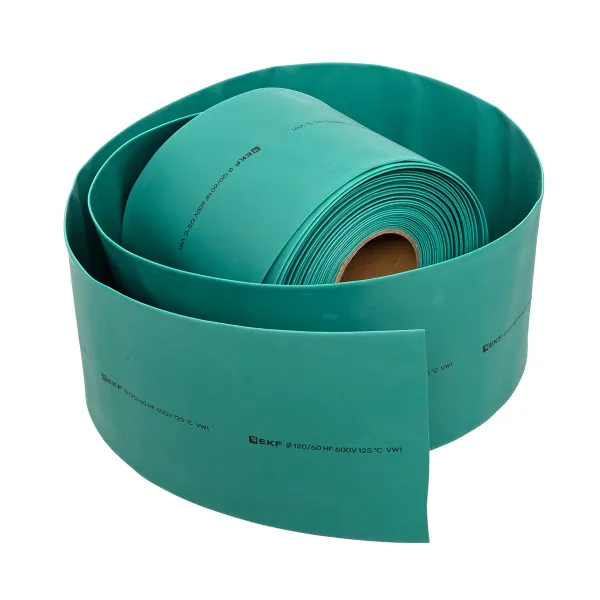 Термоусаживаемая трубка ТУТ нг 120/60 зелёная рулон EKF PROxima