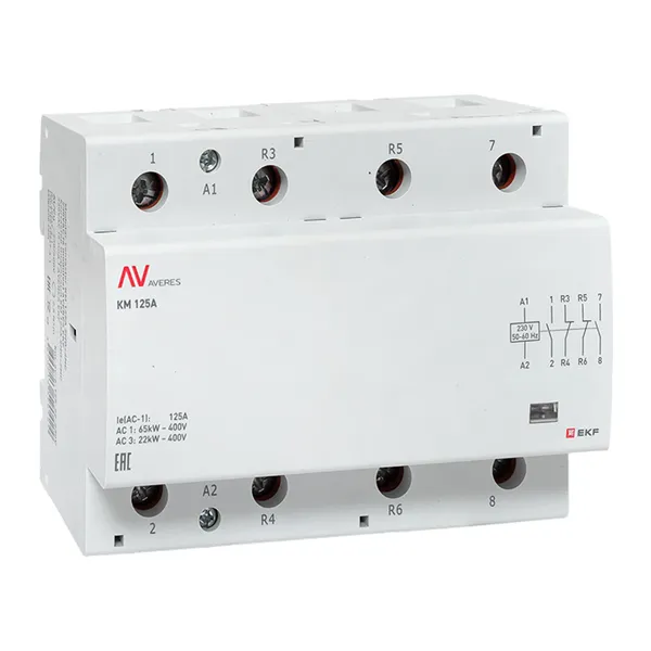 Контактор модульный КМ 125А 2NO+2NC 230VAC (6 мод.) AVERES EKF