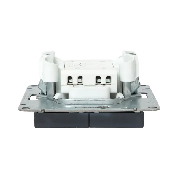 Механизм выключателя, двухклавишный, с подсветкой, графит Эпика EKF