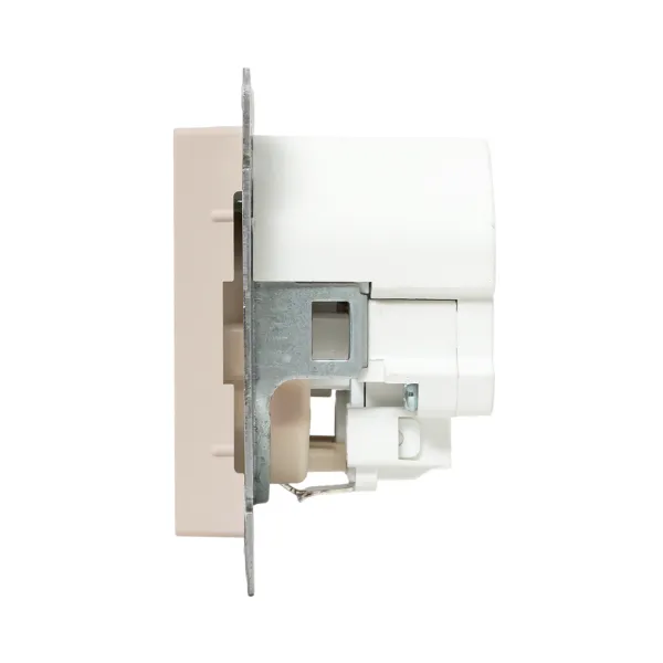 Механизм розетки с USB-C - 2шт, 16А, с заземлением, со шторками, кремовый Эпика EKF