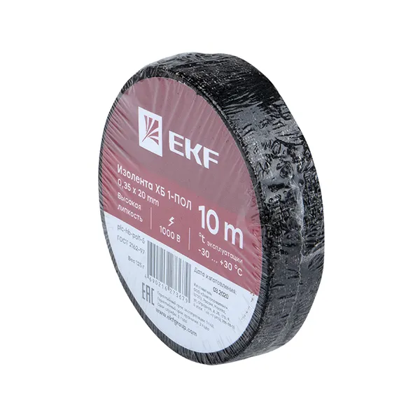 Изолента ХБ 1-ПОЛ 20мм/10м EKF