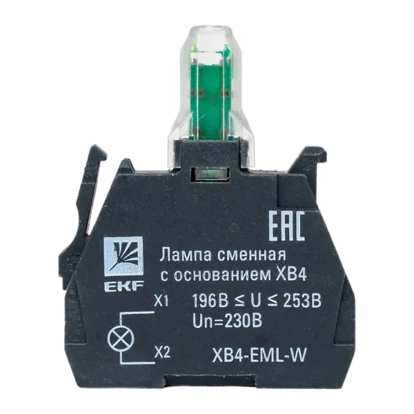 Лампа сменная c основанием XB4 белая 230В EKF PROxima