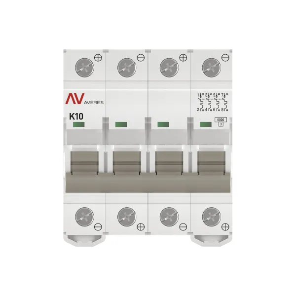 Выключатель автоматический AV-6 DC 4P 10A (K) 6kA EKF AVERES
