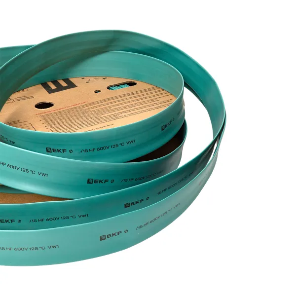 Термоусаживаемая трубка ТУТ нг 40/20 зелёная рулон EKF PROxima