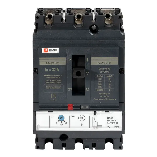 Выключатель автоматический ВА-99C 100/32А 3P 35кА EKF