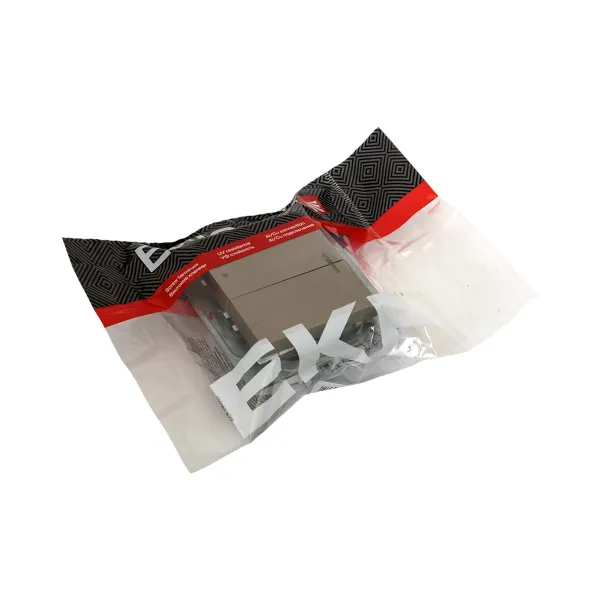 Механизм выключателя, двухклавишный, с подсветкой, шампань Эпика EKF