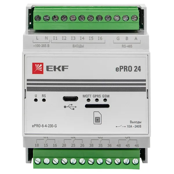 Контроллер базовый ePRO24 удаленного управления 6вх\4вых 230В GSM EKF PROxima