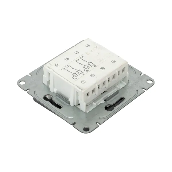 Механизм выключателя, двухклавишный, перекрёстный, графит Эпика EKF