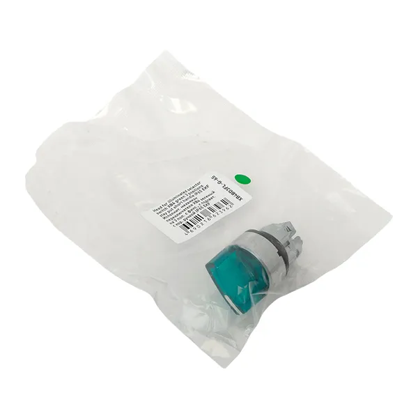 Исполнительный механизм переключателя ХB4 зеленый на 3 положения с фиксацией, с подсветкой с короткой ручкой IP65 EKF