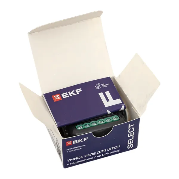 Умное реле для штор в подрозетник 2-канальное Zigbee EKF Connect Select