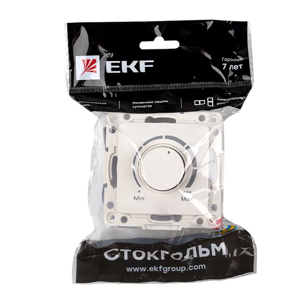 Стокгольм Механизм Светорегулятора 600W 220В винтовые клеммы белый EKF PROxima