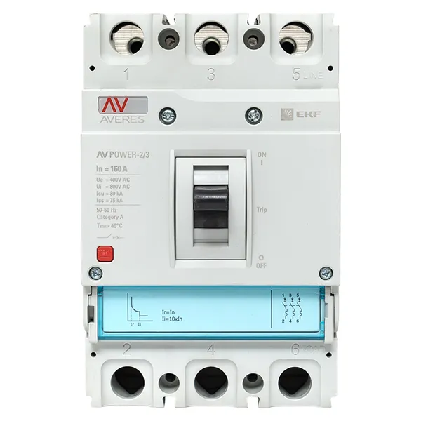 Автоматический выключатель AV POWER-2/3 160А 80kA TR EKF AVERES