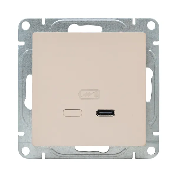 Механизм розетки USB-С, быстрая, кремовый Эпика EKF