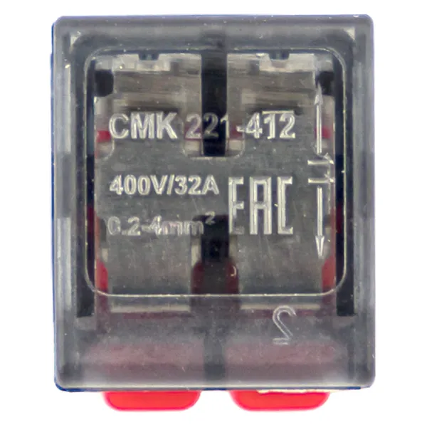 Клемма СМК 221-412 с рычагом 2 отверстия 0.2-4.0 мм2 блистер (20 шт.) EKF PROxima