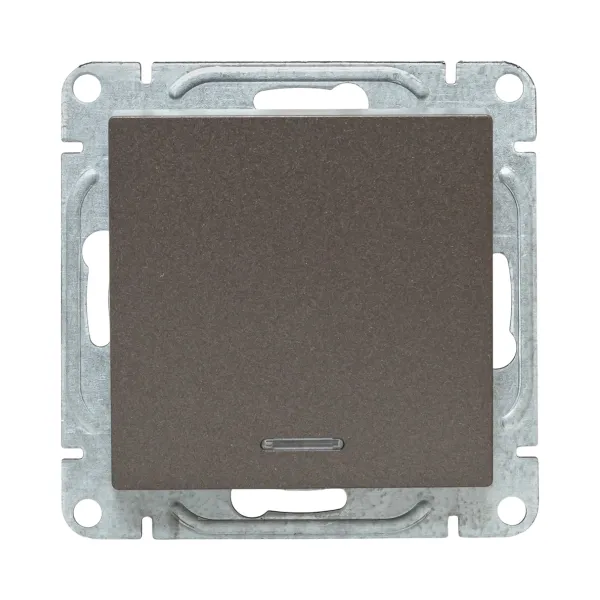 Механизм выключателя, одноклавишный, с подсветкой, мокко Эпика EKF