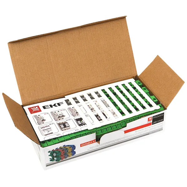 Колодка клеммная JXB-2.5/35 зеленая EKF PROxima