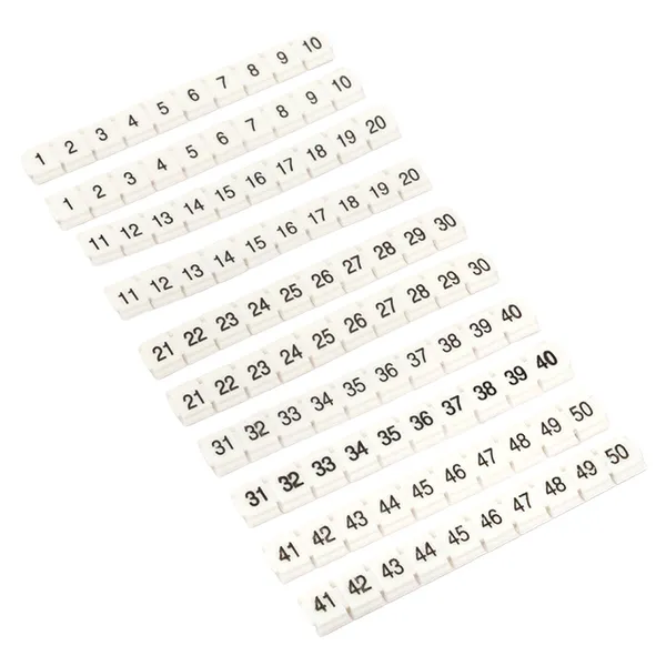 Маркеры для ST/Push-in 2,5 с нумерацией 1-50 для крепления сбоку (100 шт.) EKF