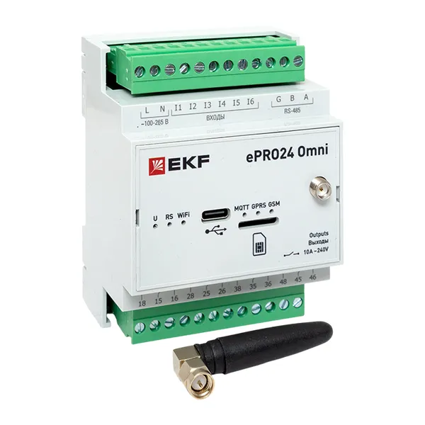 Контроллер удаленного управления 6вх/4вых Wi-Fi GSM 230 В ePRO24 Omni EKF