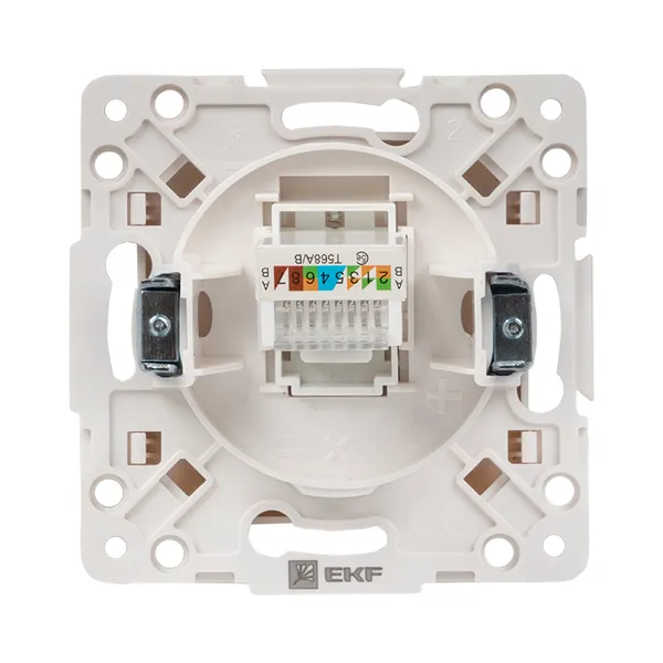 Стокгольм Механизм Розетки RJ-45 1-местной белый EKF PROxima