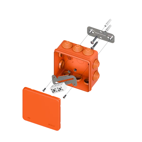 Коробка огнестойкая E45 100х100х50мм с клеммниками 4 полюса 0,5-6мм2 IP55 HF EKF