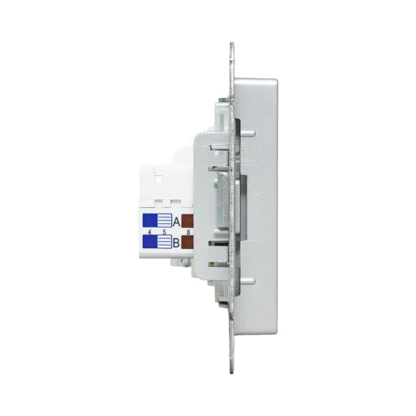 Механизм розетки TV+RJ45 (cat5), алюминий Эпика EKF