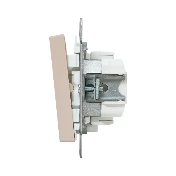 Механизм выключателя, одноклавишный, с подсветкой, кремовый Эпика EKF