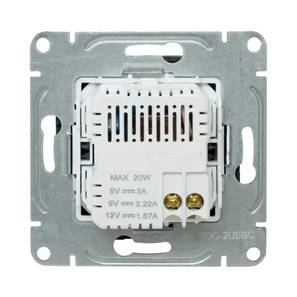 Механизм розетки USB-C - 2шт, графит Эпика EKF