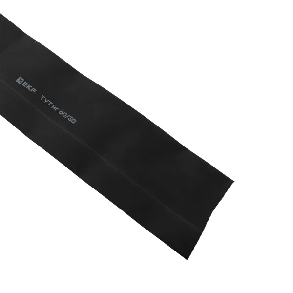 Термоусаживаемая трубка ТУТ нг 60/30 черная рулон EKF PROxima