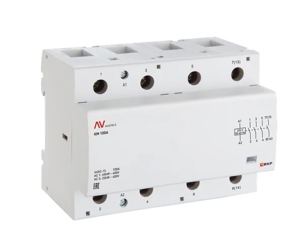 Контактор модульный КМ 80А 4NO 24VAC (6 мод.) AVERES EKF