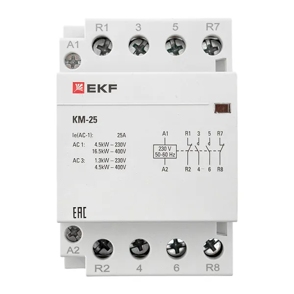 Контактор модульный КМ 25А 2NО+2NC (3 мод.) EKF PROxima