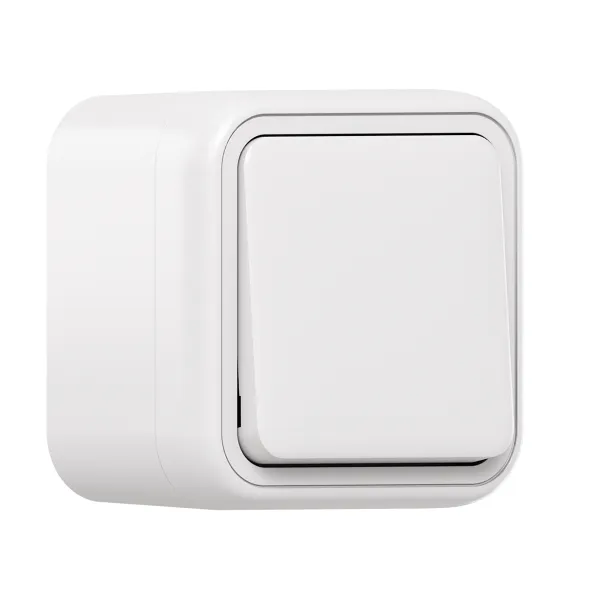 Выключатель, одноклавишный, проходной ОП, автоматические клеммы белый, Бронто EKF