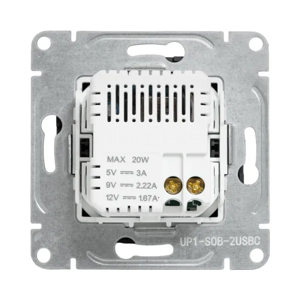 Механизм розетки USB-C - 2шт, чёрный Эпика EKF