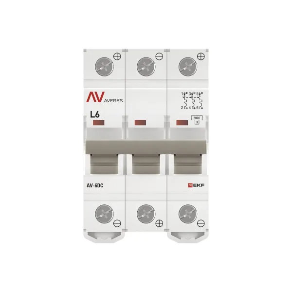 Выключатель автоматический AV-6 DC 3P 6A (L) 6kA EKF AVERES
