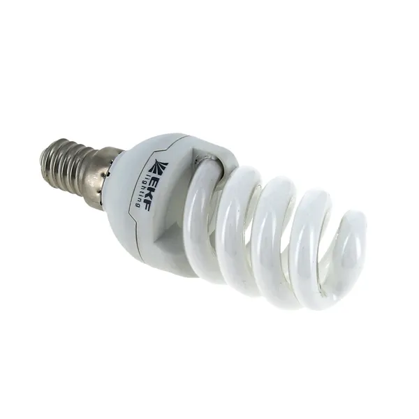 Лампа энергосберегающая FS-спираль 7W 6500K E14 10000h EKF Simple
