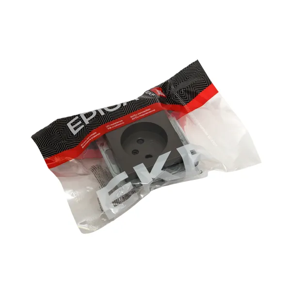 Механизм розетки, 16А, без заземления, со шторками, мокко Эпика EKF