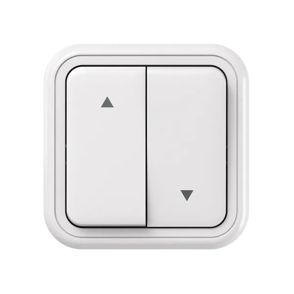 Выключатель, для жалюзи белый, ОП, винтовые клеммы белый, Бронто EKF