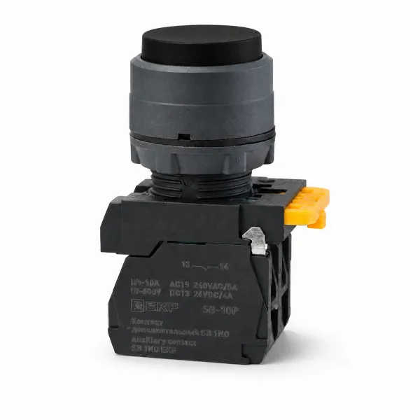 Кнопка выпирающая SB-35 с фиксацией 1NO+1NC черная IP65 EKF