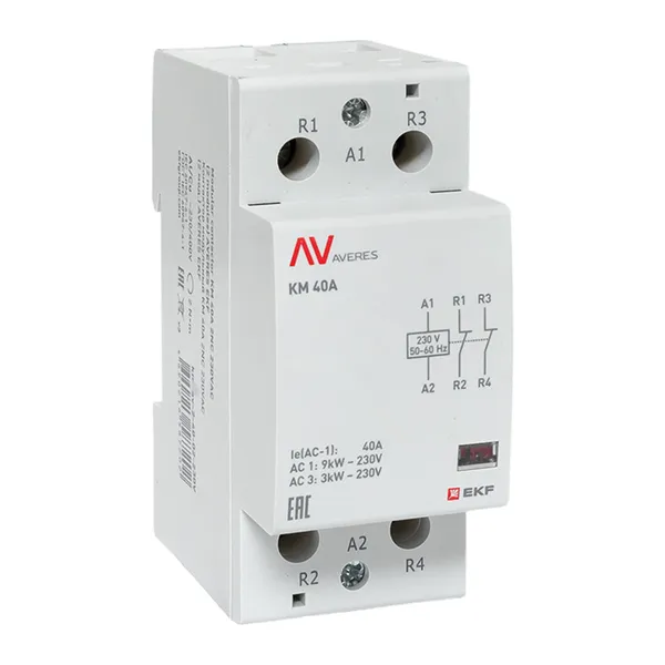 Контактор модульный КМ 40А 2NC 230VAC (2 мод.) AVERES EKF