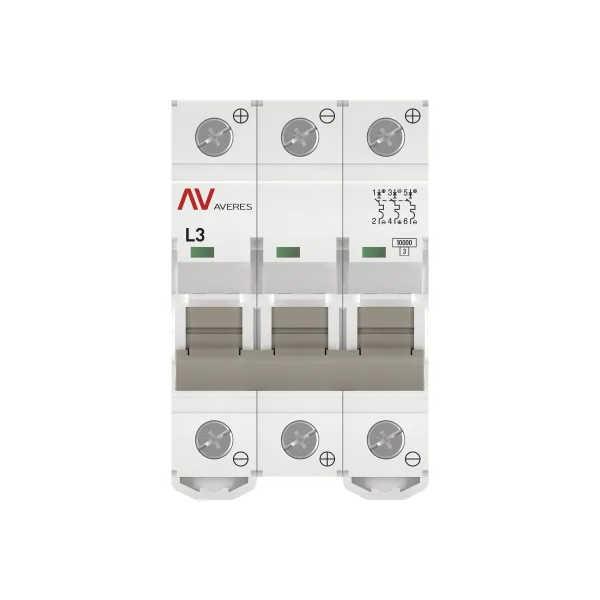 Выключатель автоматический AV-10 DC 3P 3A (L) 10kA EKF AVERES