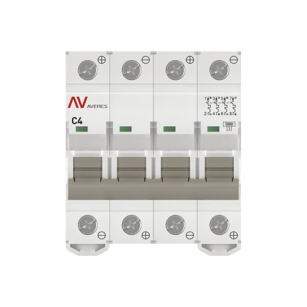 Выключатель автоматический AV-10 DC 4P 4A (C) 10kA EKF AVERES