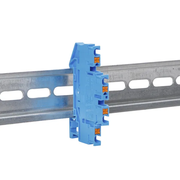 Клемма двухуровневая Push-in 2.5 мм2 4 вывода синяя EKF