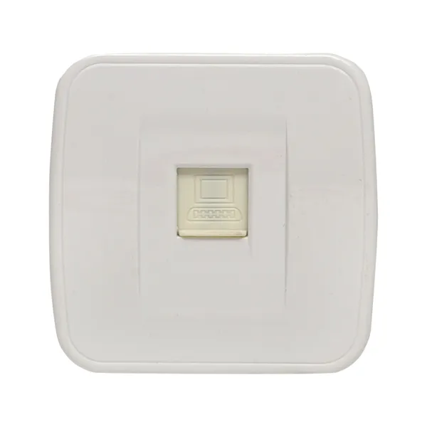 Минск Розетка RJ-45 1-местная, ОП 1А, 120В, белая EKF Basic