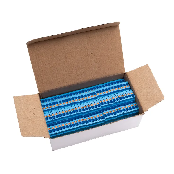 Клемма двухуровневая Push-in 4 мм2 4 вывода синяя EKF