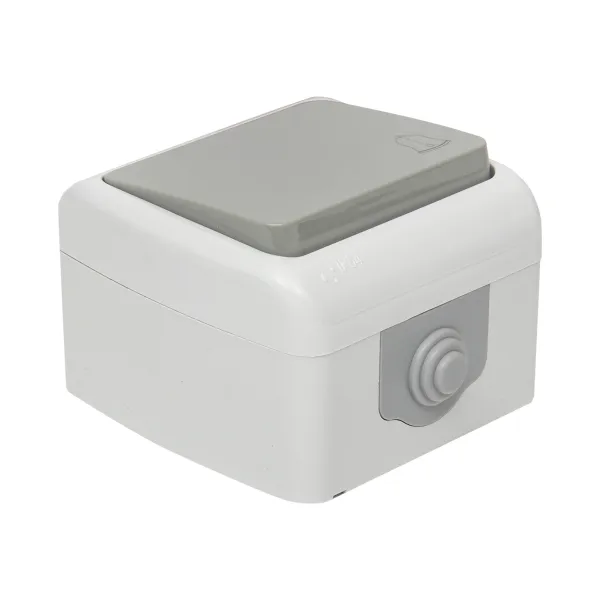 Мурманск Кнопка звонка 1-клавишная 10А IP54 серая EKF