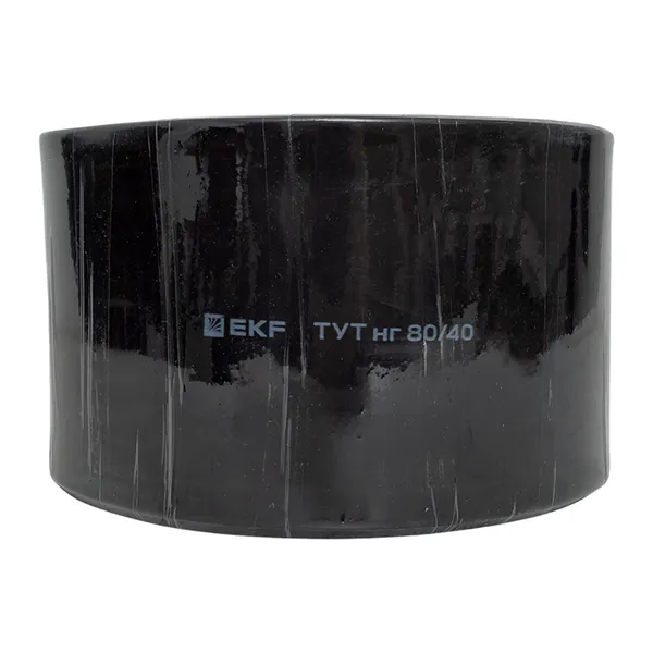 Термоусаживаемая трубка ТУТ нг 80/40 черная рулон EKF PROxima