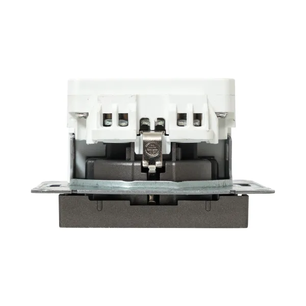 Механизм розетки с USB-C - 2шт, 16А, с заземлением, со шторками, мокко Эпика EKF